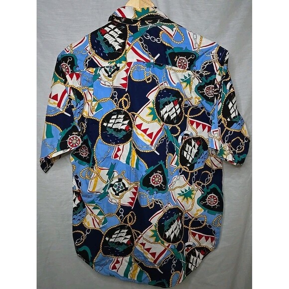 Tango By Max Raab Sailing/Boating Short Sleeve Button Shirt, Sz Med, USA Made - Picture 5 of 7